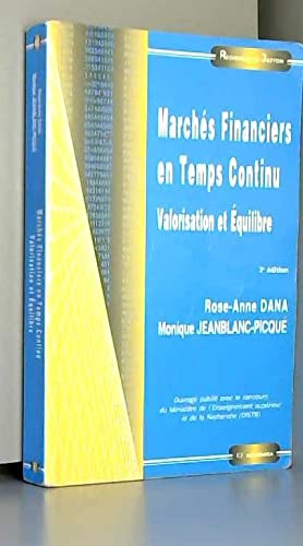 Marchés financiers en temps continu Books