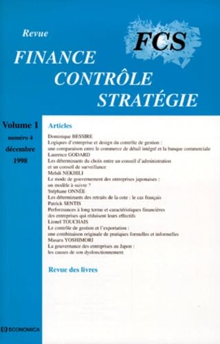FINANCE-CONTR-STRAT VOL.1/N 4 Books