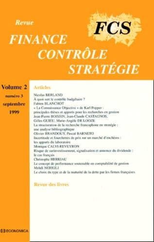 Volume 2, numéro 3, septembre 1999 book