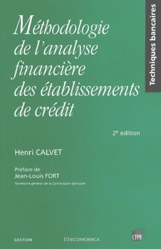 METHODOLOGIE DE L'ANALYSE FINANCIERE DES ETABLISSEMENTS DE CREDIT Books