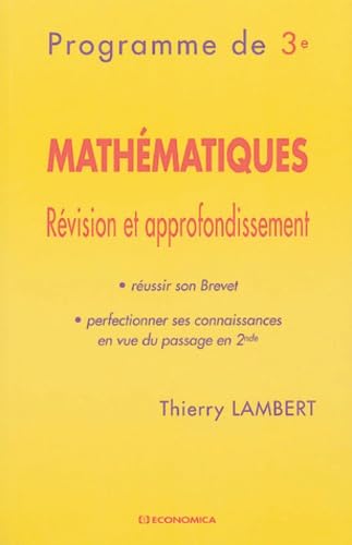 MATHEMATIQUES - REVISION ET APPROFONDISSEMENT: Révision et approfondissement Books