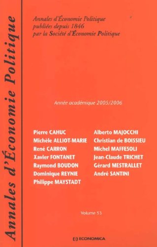 ANNALES D'ECONOMIE POLITIQUE 2005/2006 book