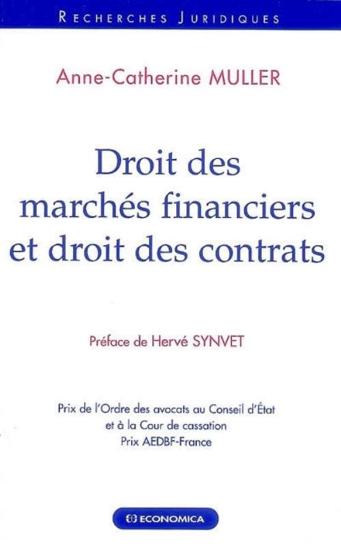 Droit des marchés financiers et droit des contrats Books