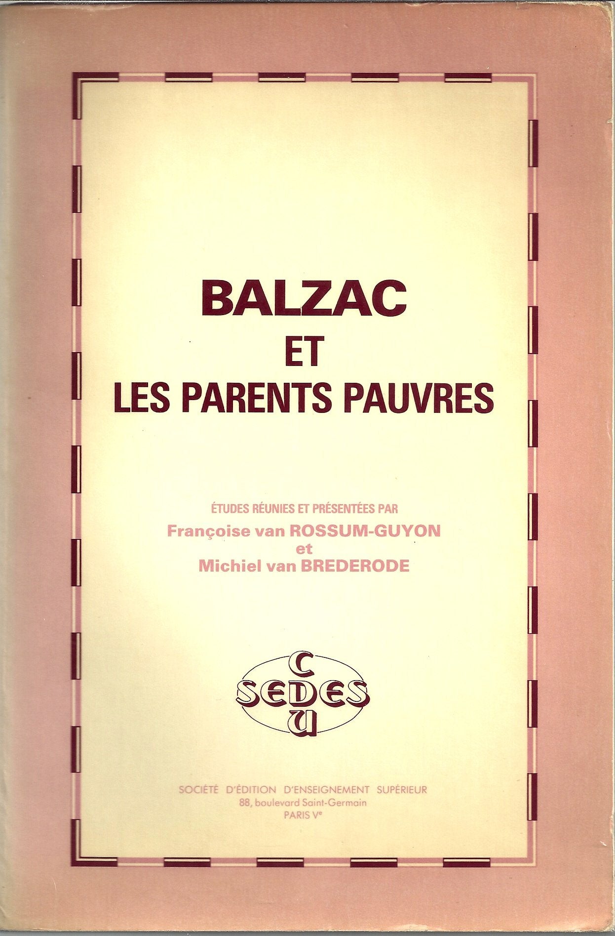 Balzac et les parents pauvres book