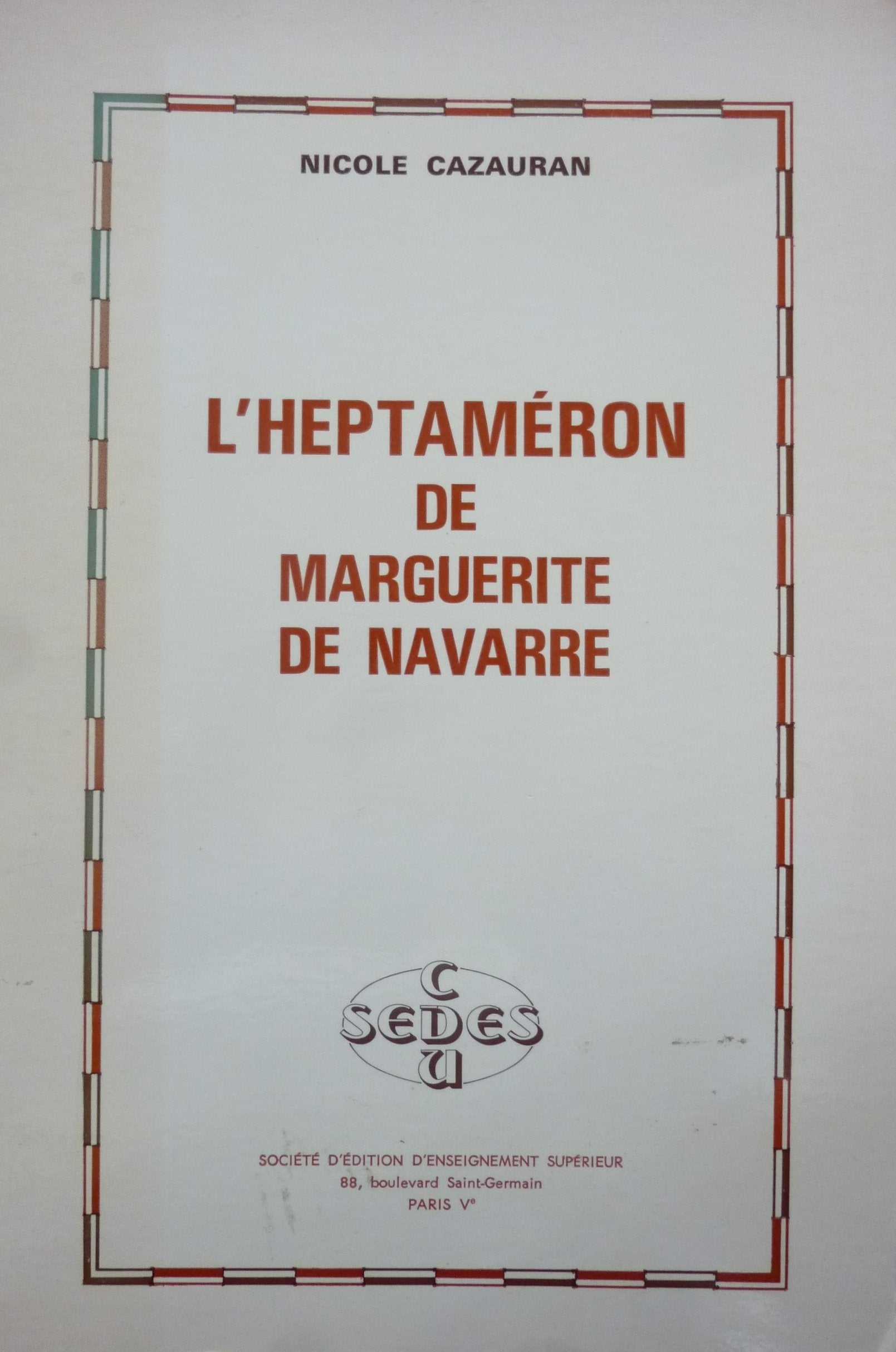 L'Heptaméron de Marguerite de Navarre book
