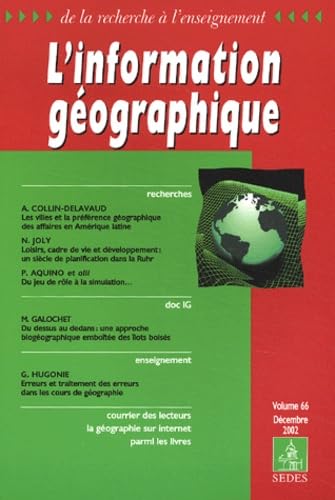 L'information géographique Volume 66 N° 4 Décembre 2002 book