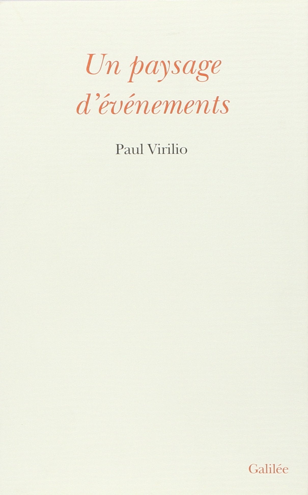 Un paysage d'événements (0000) book