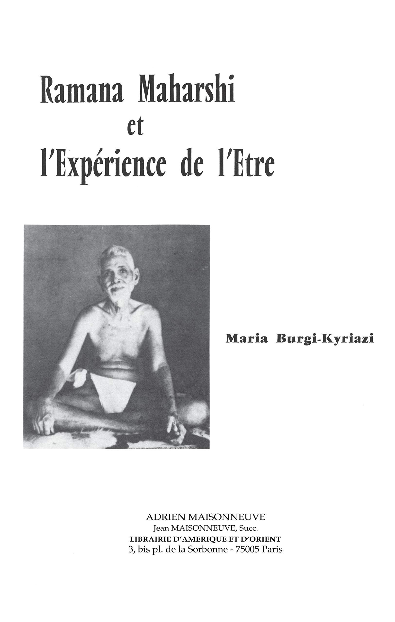 Ramana Maharshi et l'expérience de l'Etre book