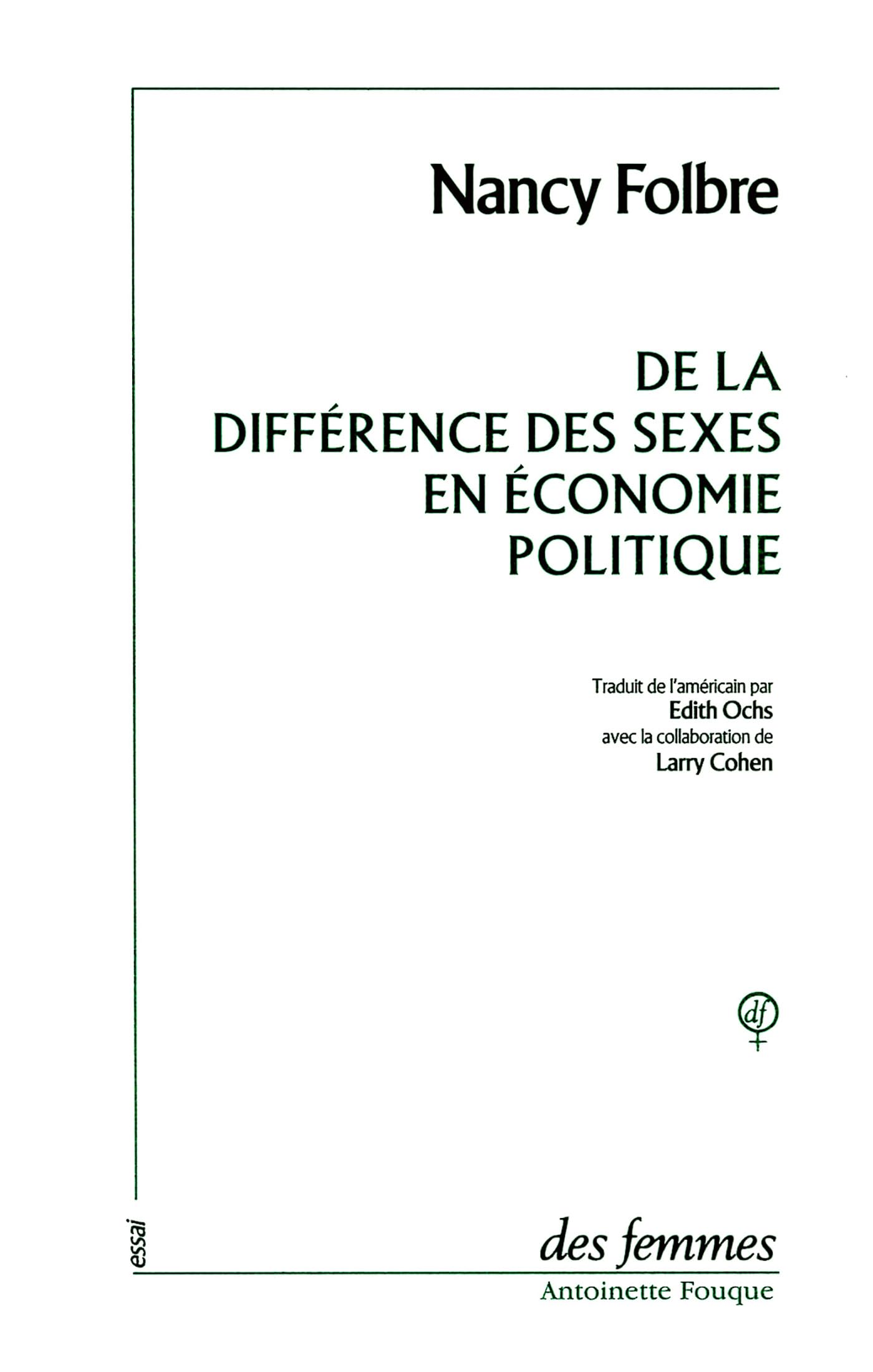 De la différence des sexes en économie politique Contemporary literature