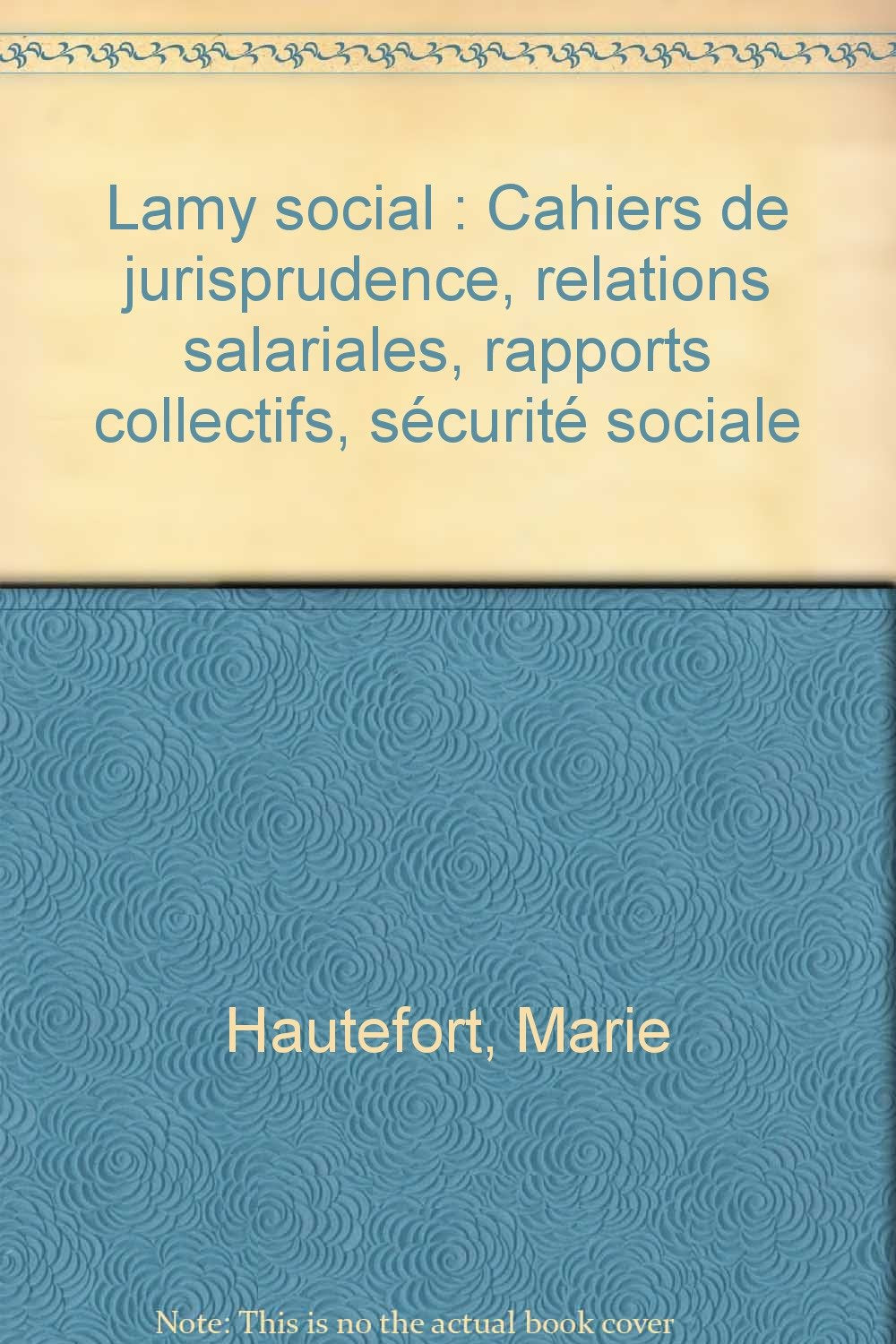Lamy social: Cahiers de jurisprudence, relations salariales, rapports collectifs, sécurité sociale book
