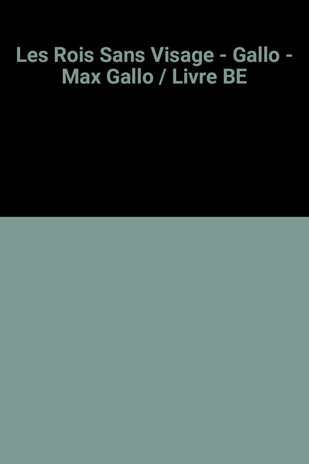 Les Rois Sans Visage - Gallo - Max Gallo / Livre BE book