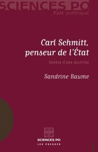 Carl Schmitt, penseur de l'Etat: Genèse d'une doctrine book