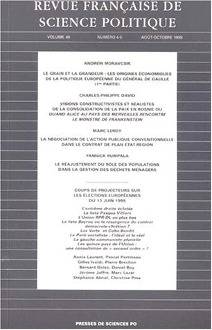 Revue française de sciences politique, volume 49, tomes 4 et 5 book