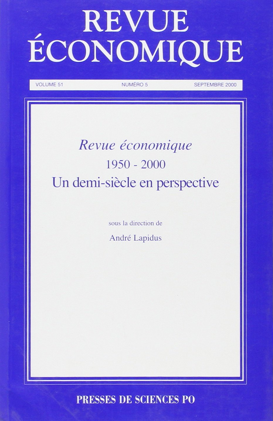 La revue économique, volume 51, tome 5 book