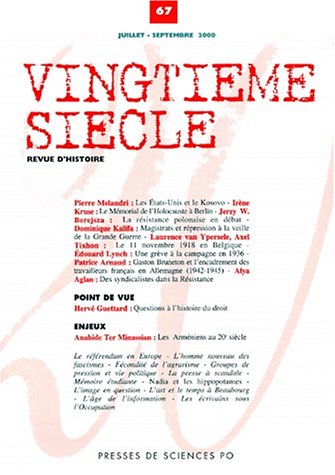 Le vingtième siècle, numéro 67 - juillet 2000 book