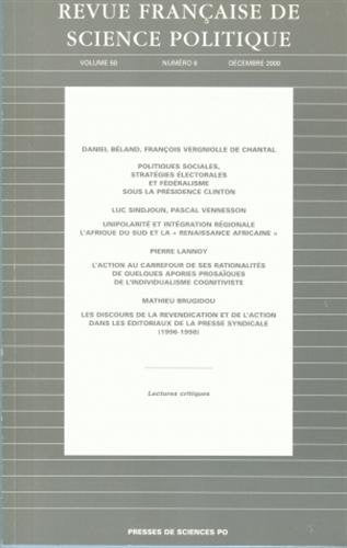 Revue française de science politique, Volume 50 N° 6, Décembre 2000 : book