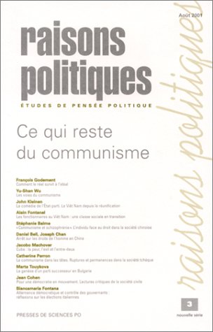 Raisons politiques, numéro 3, août 2001 : Ce qui reste du communisme book