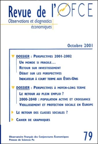 Revue de l'OFCE, numéro 79 - Octobre 2001 book