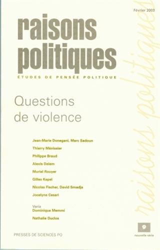 Raisons politiques, numéro 9, février 2003 : Questions de violence book