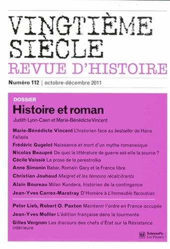 Vingtième siècle, N° 112, Octobre-déce : Histoire et roman Books