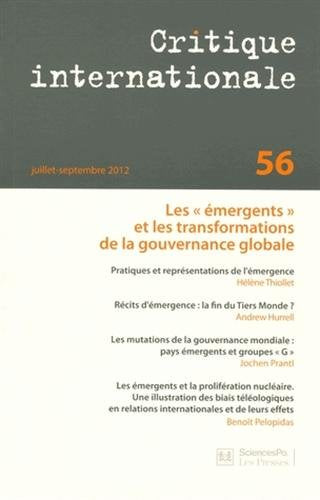 Critique internationale, n° 56. Nouvelles pratiques et représentation de l'émergence book