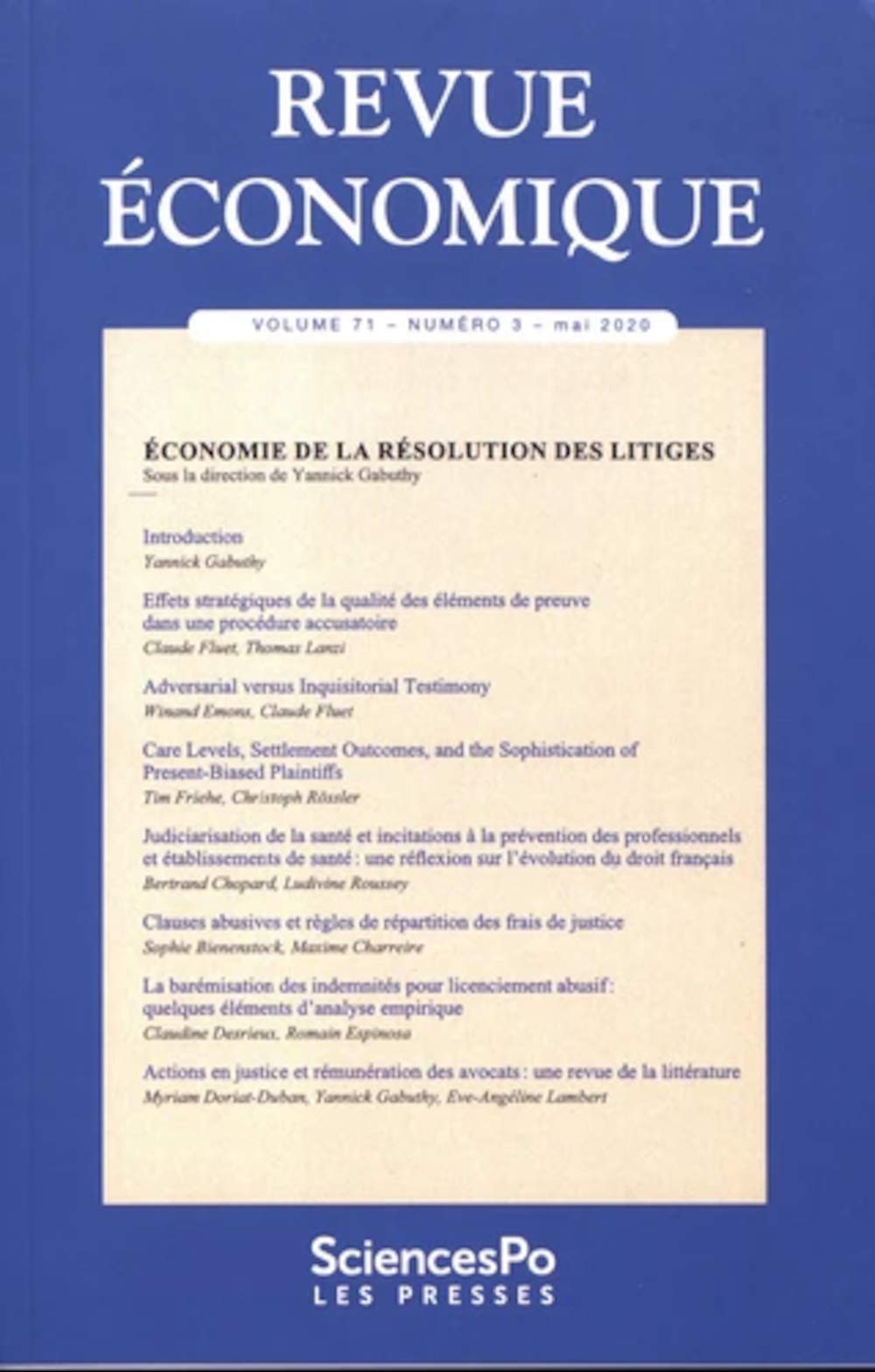 Revue Économique T71-3 book