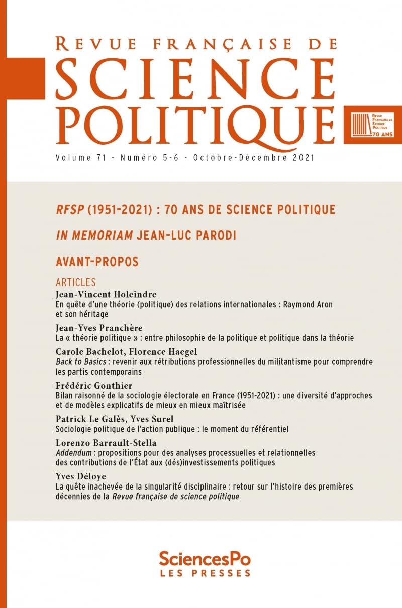 Revue Francaise de Science Politique T71-5 book
