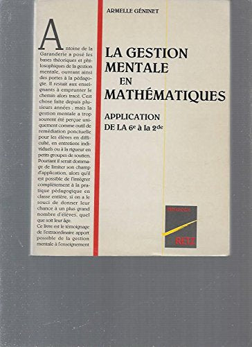 La Gestion mentale en mathématiques : application de la 6e à la 2de book