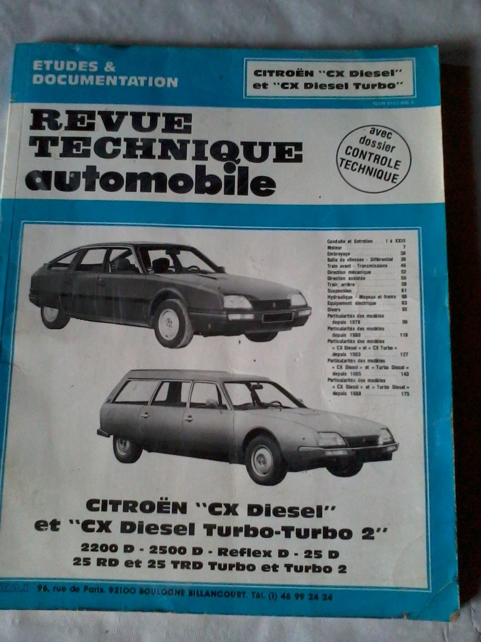 Revue technique automobile, N° 369 : Citroën CX diesel et CX diesel turbo-turbo 2 book