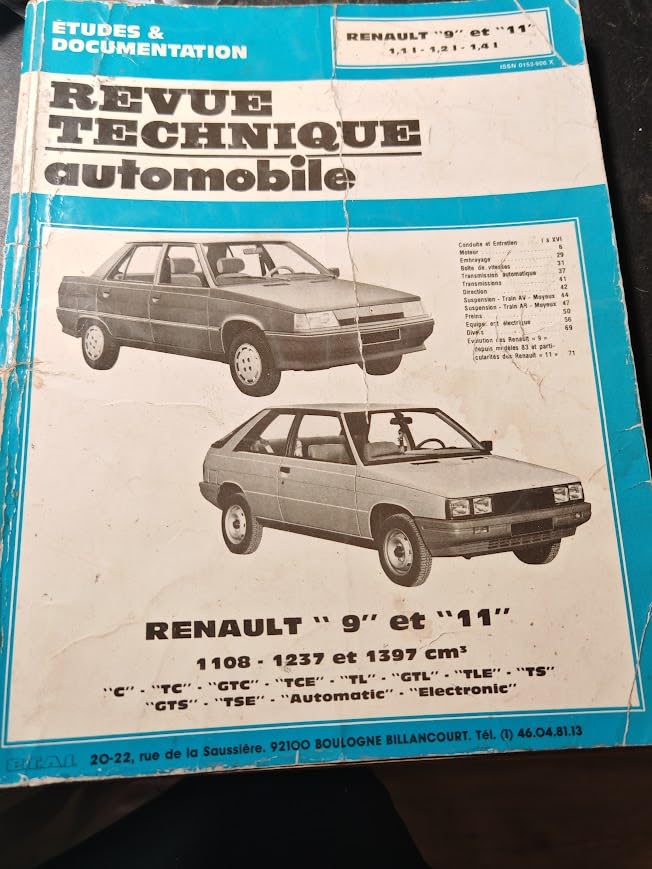Manuel de Réparation Renault 9 et 11, Moteurs 1108, 1237 et 1397 cm³ book