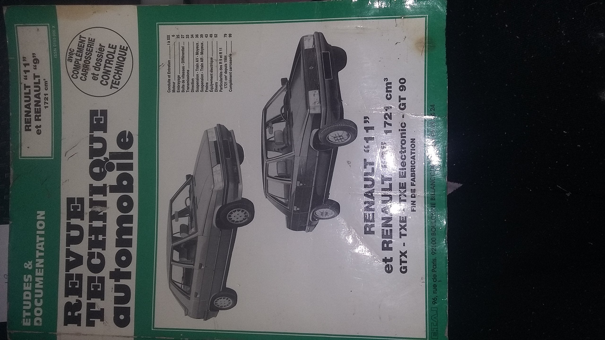 Revue technique de l'Automobile numéro 443.3 : Renault 9 et 11, moteur 1721, 1983-1989 book