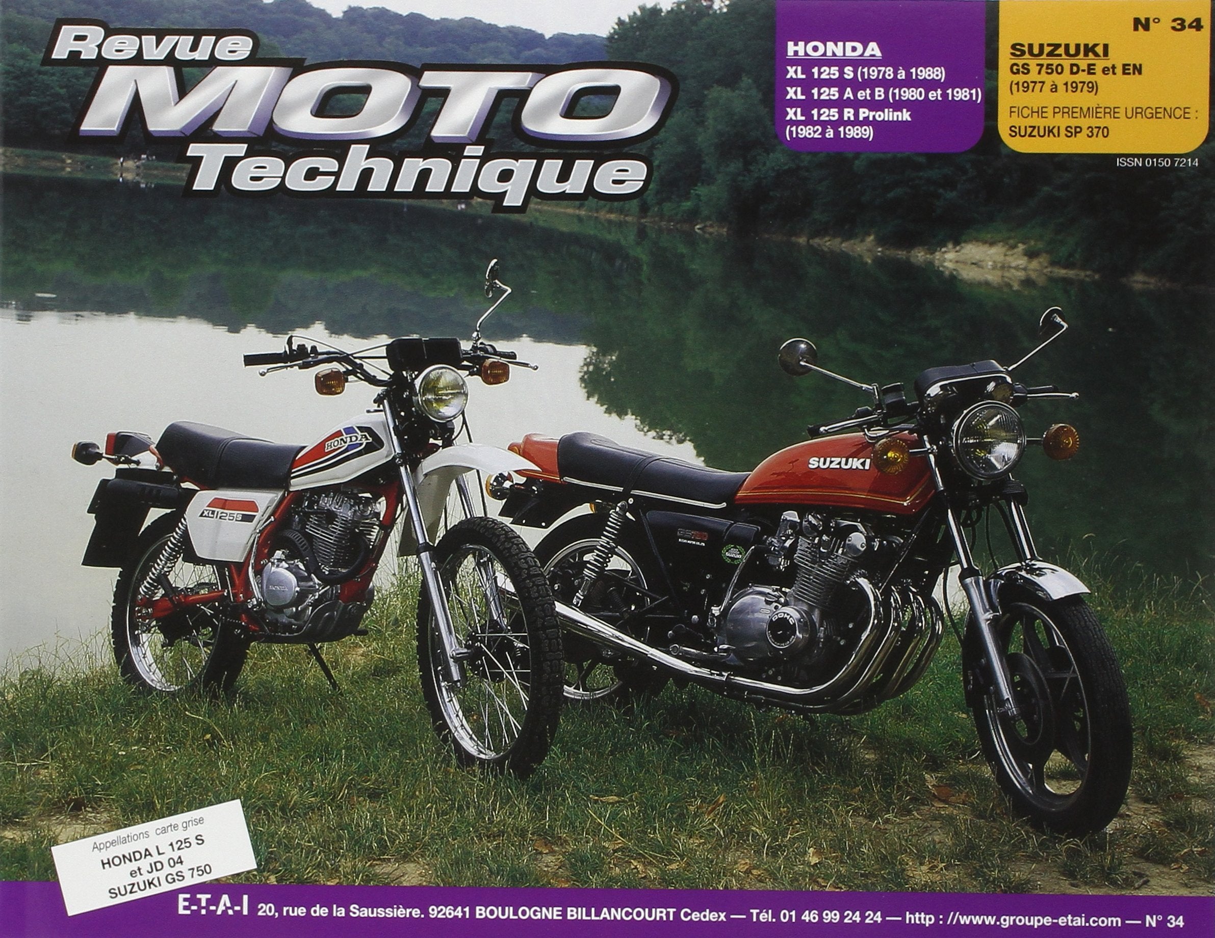 E-T-A-I - Revue Technique RMT 34 HONDA XL125 (1978 à 1989) et SUZUKI GS750 (1977 à 1979) Books