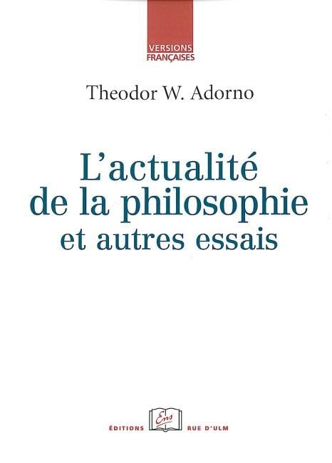 L'actualité de la philosophie: Et autres essais book