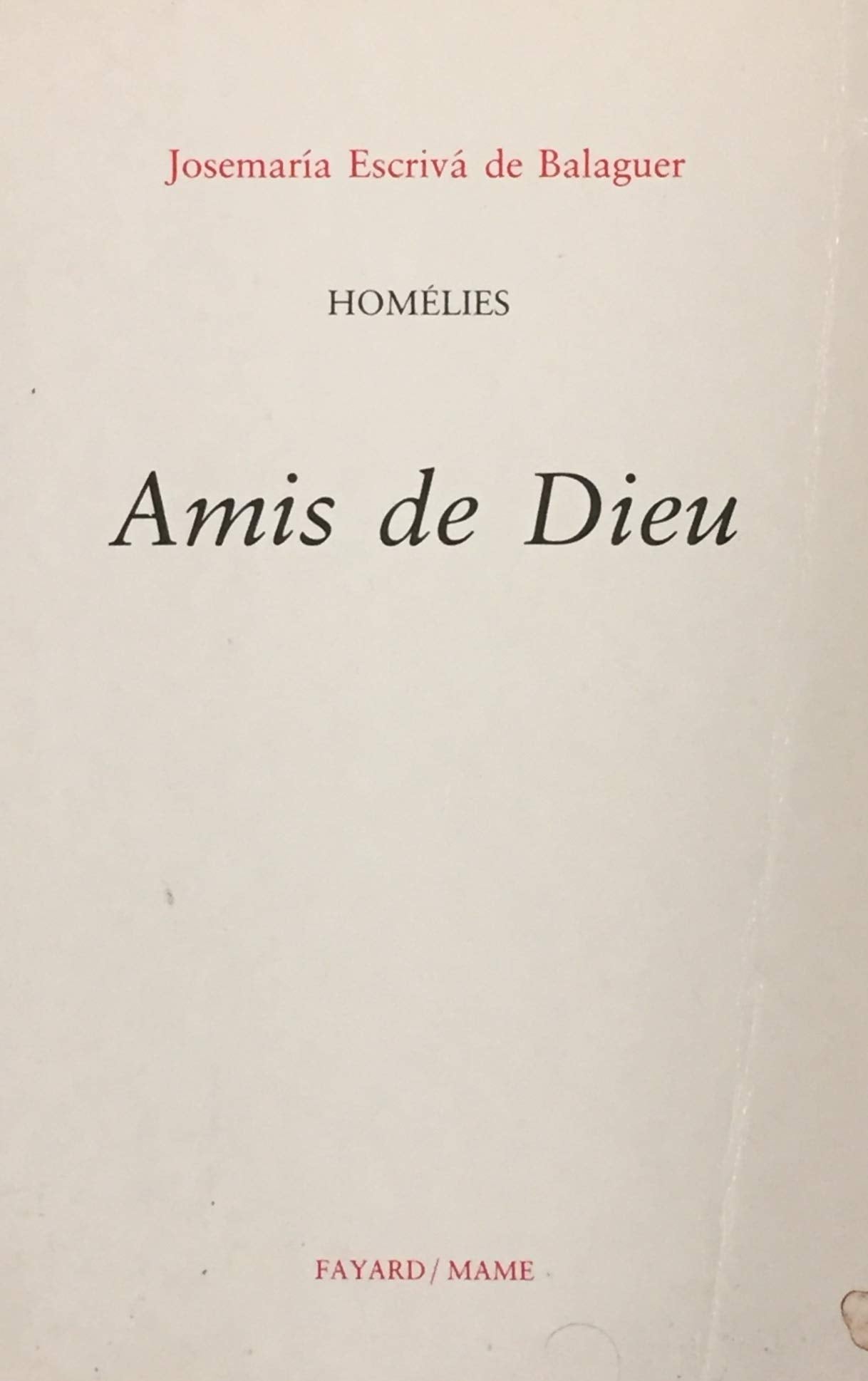 Amis de Dieu : Homélies book