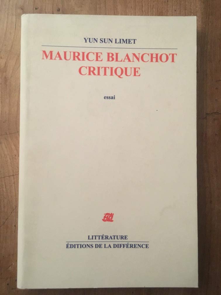 Maurice Blanchot critique book