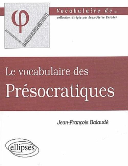 vocabulaire des Présocratiques (Le) Books