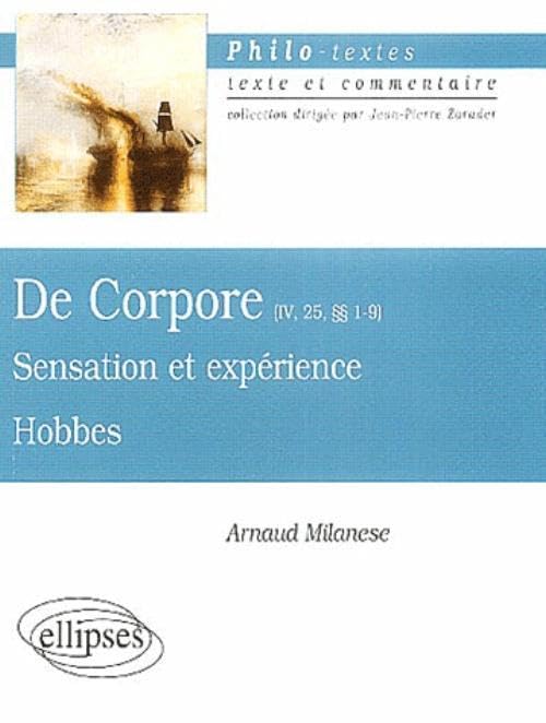 De Corpore (IV, 25, § 1-9), Hobbes: Sensation et expérience book