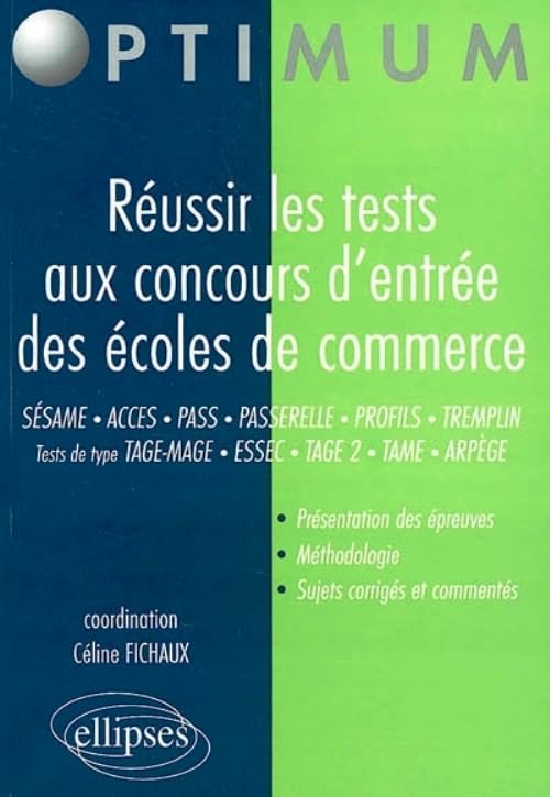 Réussir les tests aux concours d'entrée des écoles de commerce book