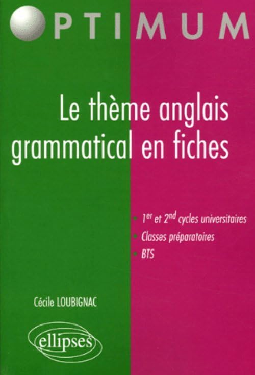 Le thème anglais grammatical en fiches book