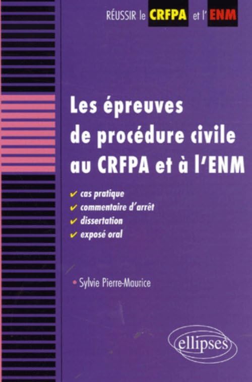 Les épreuves de procédure civile au CRFPA et à l'ENM book