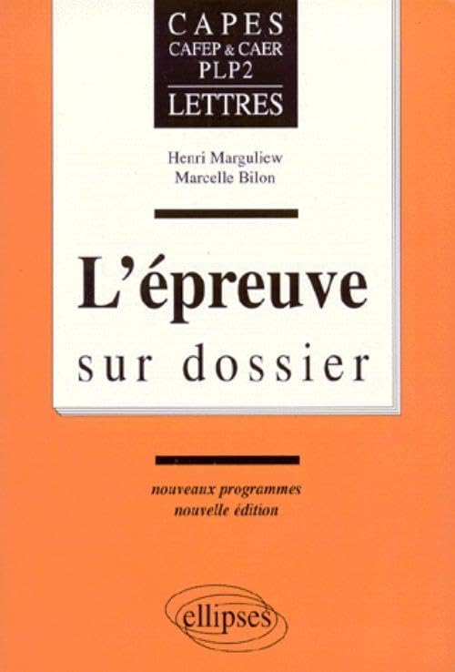 =>NOUV.ED.9782729825904/ BILON: Nouveaux programmes, CAPES, CAFEP & CAER, PLP2, lettres (CAPES/AGREGATION) Books