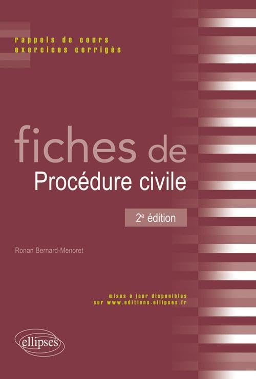 Fiches de Procédure civile. Rappels de cours et exercices corrigés - 2e édition Law