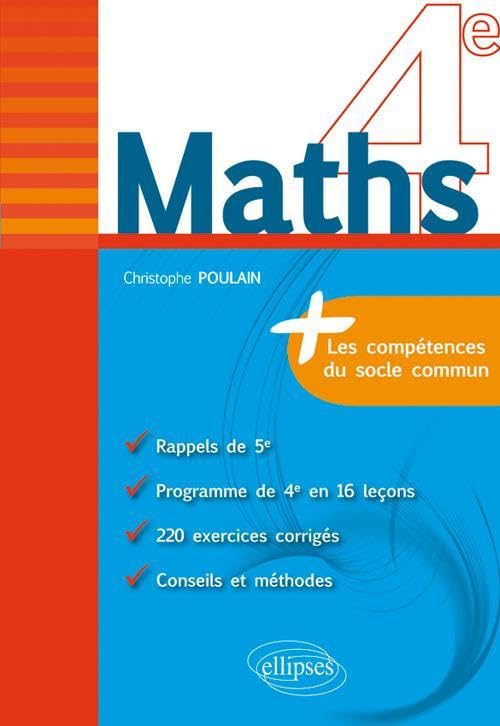 Product Image: Maths 4e - fiches de rappel + exercices corrigés