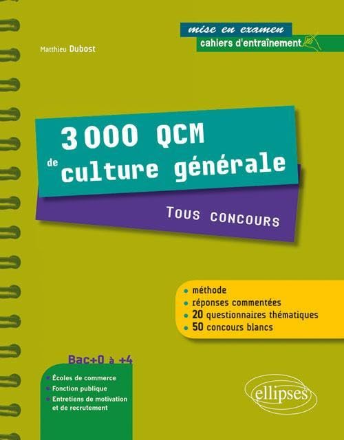 3 000 QCM de culture générale: Tous concours book