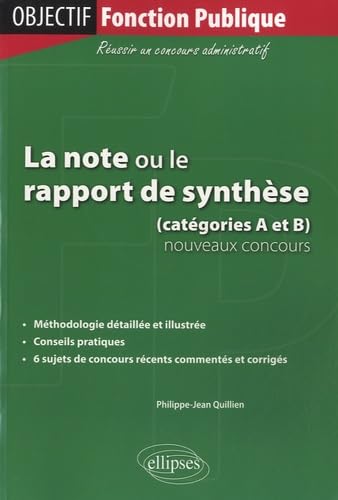 La note ou le rapport de synthèse (Objectif Fonction Publique) Social Sciences