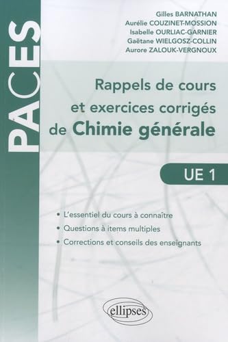 Rappels de cours et exercices corrigés de chimie générale: UE1 book