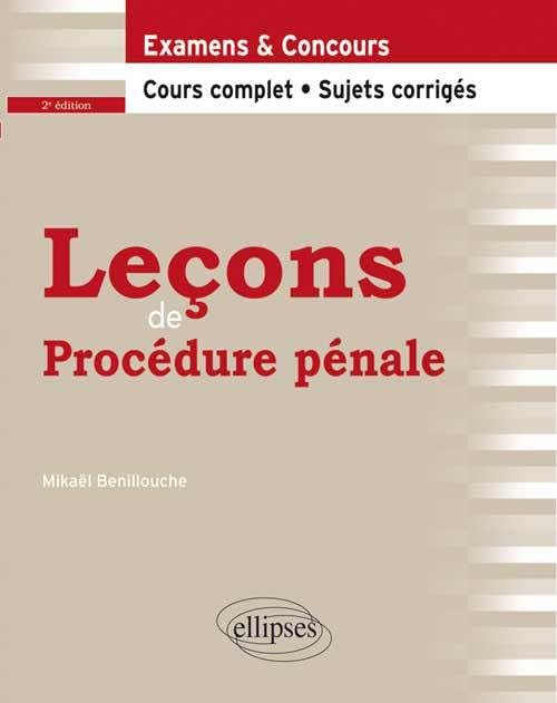 Leçons de Procédure pénale. 2e édition (Leçons de Droit) Law