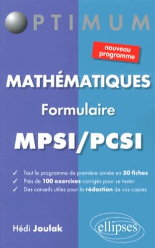 Formulaire mathématiques - MPSI/PCSI (nouveau programme) (Optimum) Business & Technology