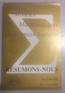 Resumons-nous. modeles maths en sciences sociales book