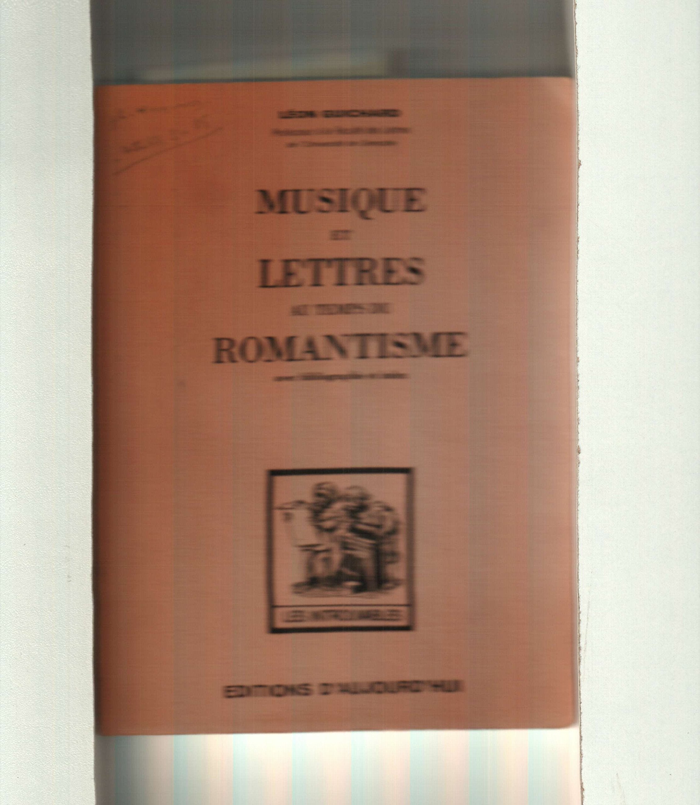 La musique et les lettres au temps du Romantisme Social Sciences